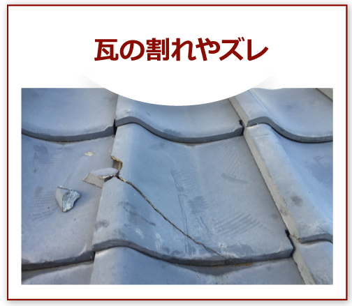 瓦の割れやズレ